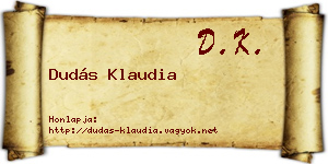 Dudás Klaudia névjegykártya