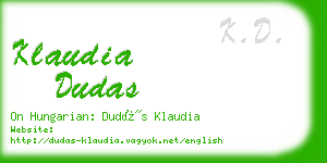 klaudia dudas business card